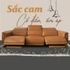 Bộ Sofa Thư Giãn Da Bò Chỉnh Điện YB902B - 8019 Cam Apricot Alila