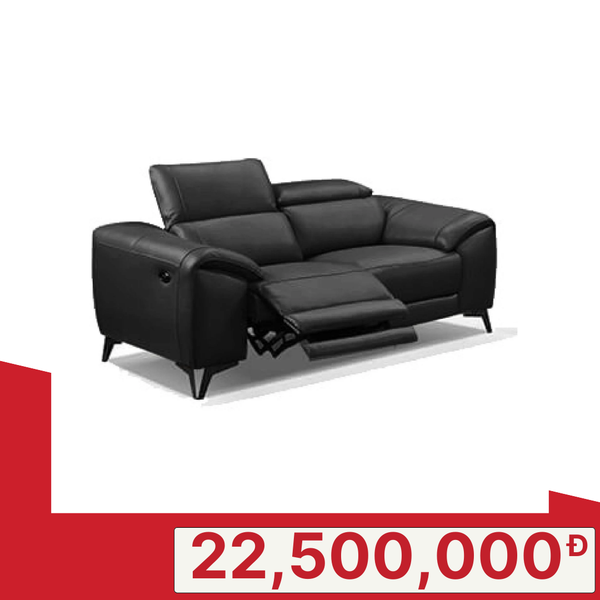Sofa Băng 2 Da Bò Thư Giãn Chỉnh Điện Màu Đen YB961