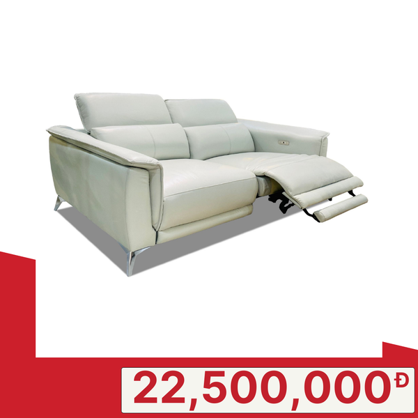 Sofa Băng 2 Da Bò Thư Giãn Chỉnh Điện Màu Kem YB902-8029