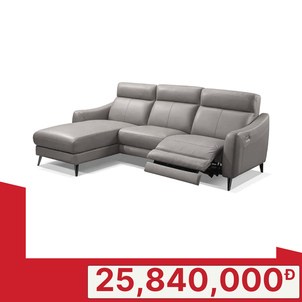 Sofa Chữ L Thư Giãn Chỉnh Điện Màu Xám (Trưng Bày)