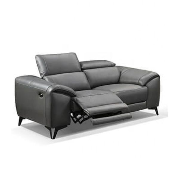 Sofa Thư Giãn Da Bò Chỉnh Điện 2m YB961 - 8020 Xám Đậm Alila