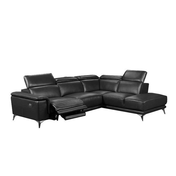 Sofa Thư Giãn Da Bò Chỉnh Điện Góc 3m YB756-415 Đen Alila