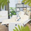 Bộ Sofa Thư Giãn Chỉnh Điện Màu Trắng Kem