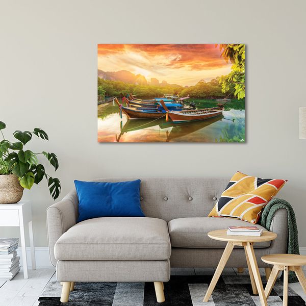 Tranh Canvas Hoàng Hôn Ở Bến Thuyền Alila (60x90cm)