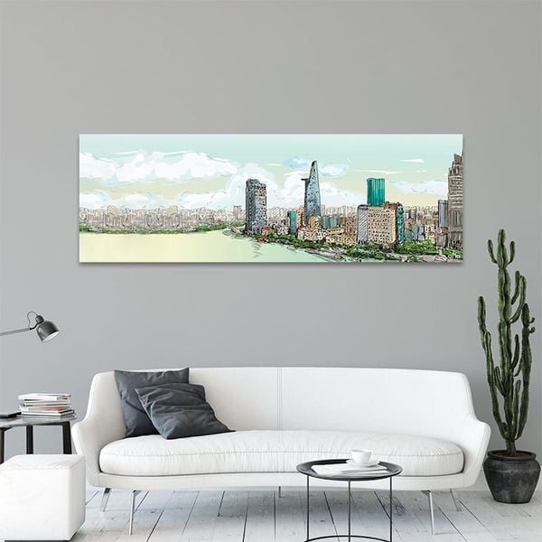 Tranh Canvas Biểu Tượng Thành Phố Alila (40x120cm - 50x150cm)