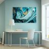 Tranh Canvas Blue And Gold Abstract 6 Alila (60x90cm)