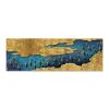 Tranh Canvas Blue And Gold Abstract Alila (40x120cm - 50x150cm)