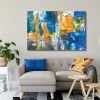 Tranh Canvas Blue And Yellow Abstract Alila (60x90cm - 80x120cm - 100x150cm)