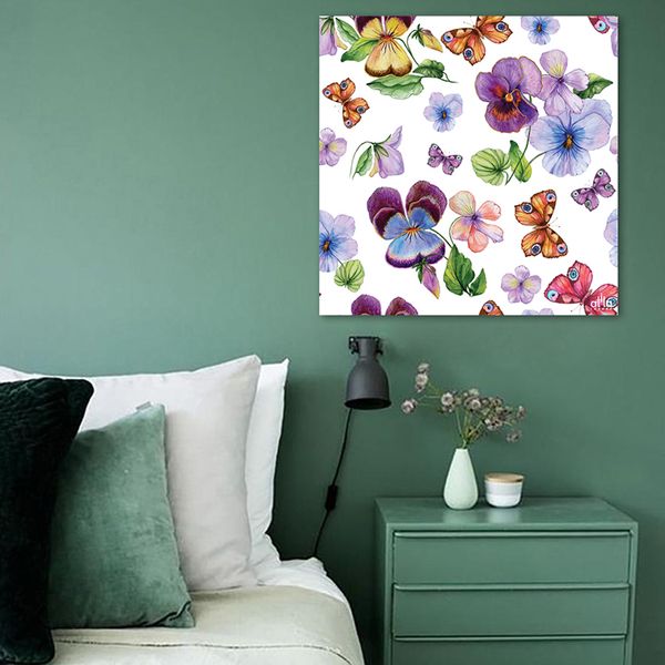 Tranh Canvas Cánh Bướm Tuổi Thơ 2 Alila (80x80cm - 100x100cm)