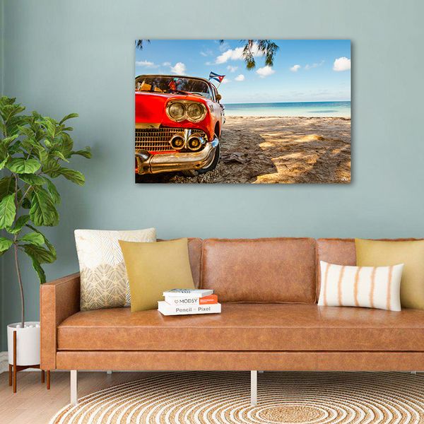 Tranh Canvas Car On The Beach 3 Alila (60x90cm)