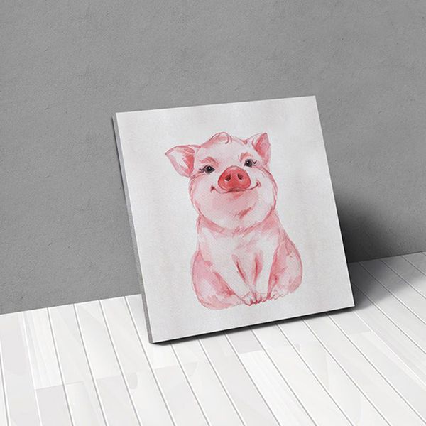 Tranh Canvas Chú Heo Hồng (40x60cm - 50x75cm - 60x90cm)