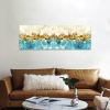 Tranh Canvas Blue And Gold Abstarct Alila (40x120cm - 50x150cm)