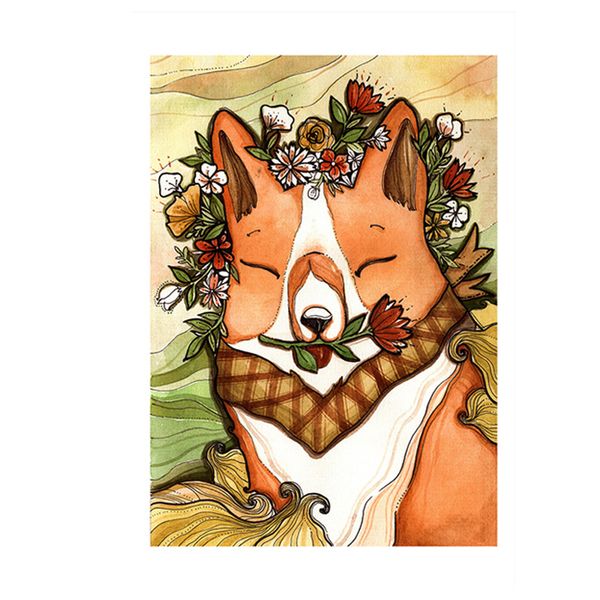 Tranh Canvas Cute Corgi (40x60cm - 50x75cm - 60x90cm)