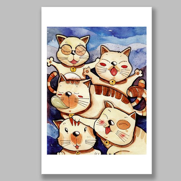 Tranh Canvas Gia Đình Mèo Cute (40x60cm - 50x75cm - 60x90cm)