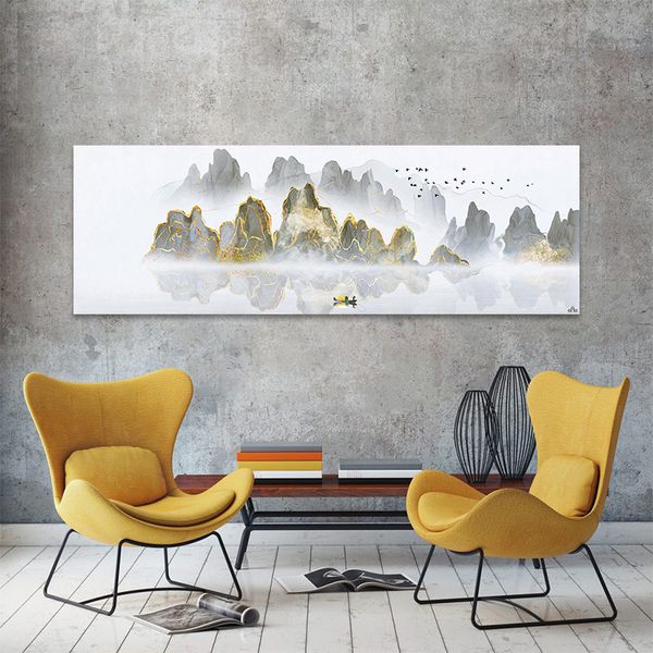 Tranh Canvas Hồ Bên Núi 2 Alila (40x120cm - 50x150cm)