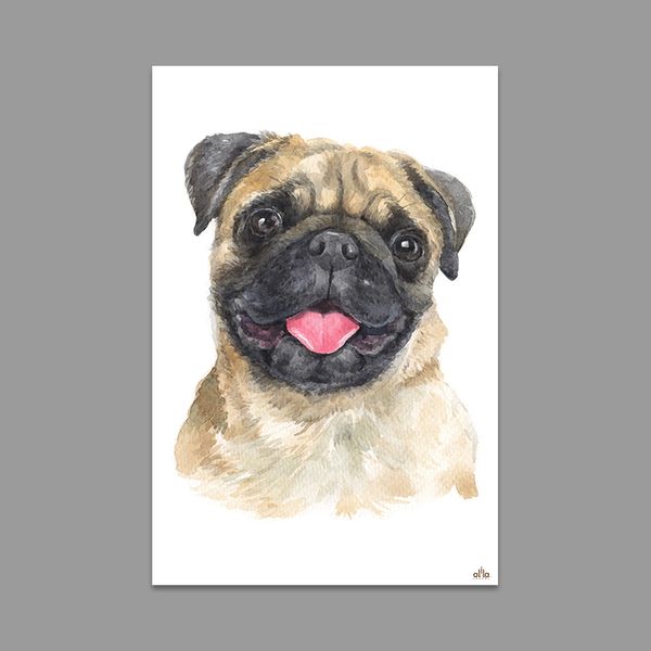 Tranh Canvas Pug Puppy Alila (60x90cm)