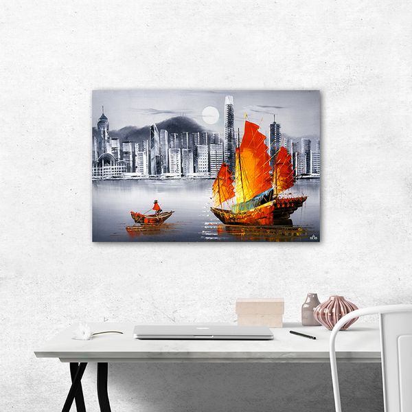 Tranh Canvas Thuyền Buồm Trên Sông Alila (60x90cm)