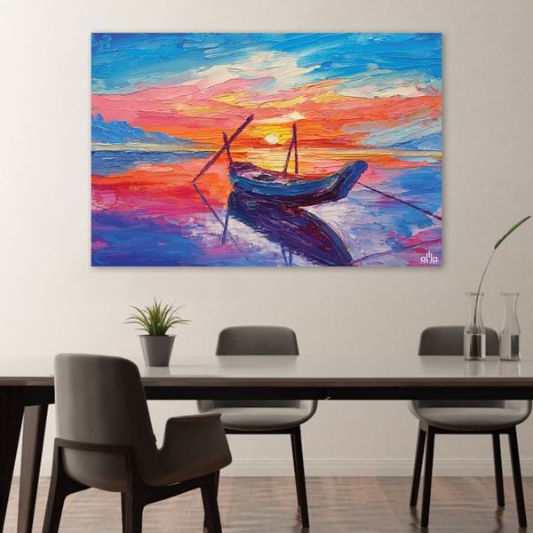 Tranh Canvas Thuyền Neo Bờ Alila (60x90cm)