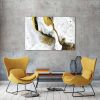 Tranh Canvas White And Yellow Abstract Alila (60x90cm)