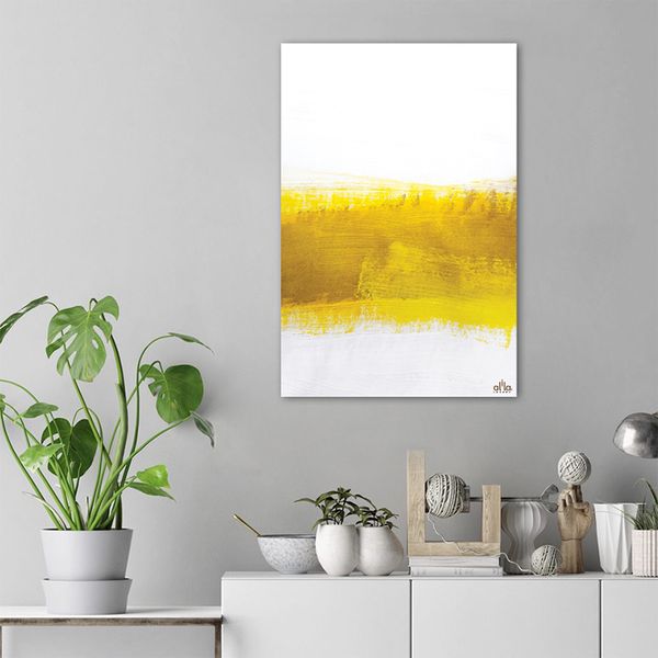 Tranh Canvas Yellow And White Abstract Alila (60x90cm)