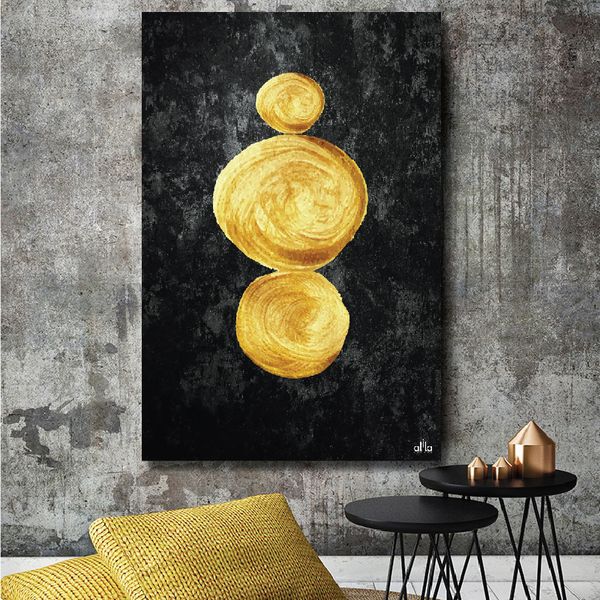 Tranh Canvas Gold And Black Alila (60x90cm - 80x120cm - 100x150cm)