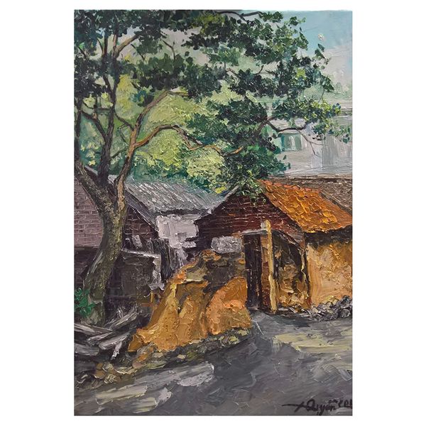 Tranh Sáng Tác - Bản Gốc - Tranh Sơn Dầu Cổng Ngõ (50x70cm)