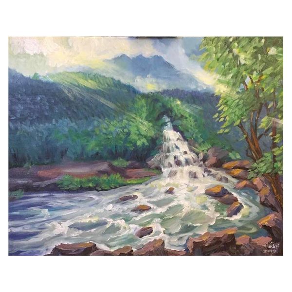 Tranh Sáng Tác - Bản Gốc - Tranh Sơn Dầu Nắng Sớm Tản Viên (90x120cm)