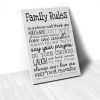 Tranh Canvas Quotes Family Rules White (40x60cm - 50x75cm - 60x90cm)