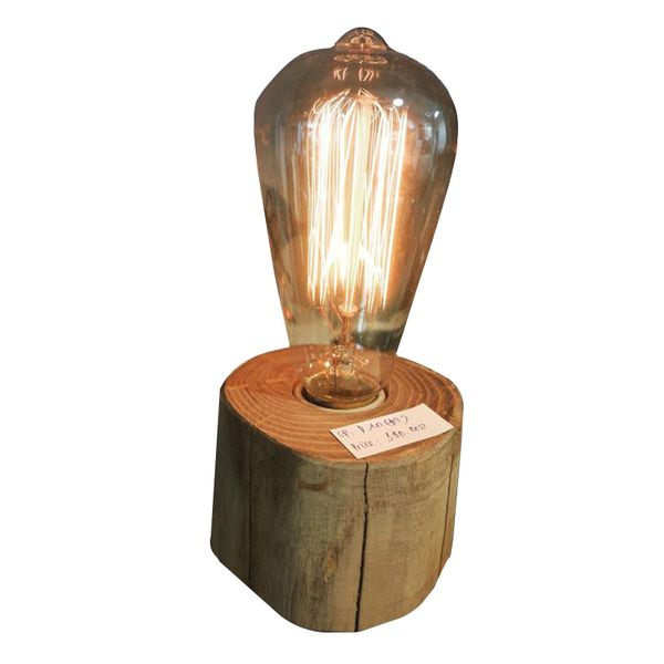 Đèn Bàn Đế Gỗ Bóng Edison Đơn SC Decor