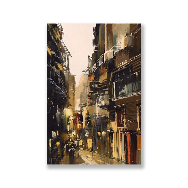 Tranh Canvas Lối Dẫn Vào Con Phố Nhỏ Nhỏ (40x60cm - 50x75cm - 60x90cm)