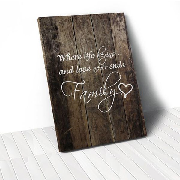 Tranh Canvas Quotes Where Life Begins Wood (40x60cm - 50x75cm - 60x90cm)