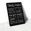 Tranh Canvas Quotes Family Rules Full Black (40x60cm - 50x75cm - 60x90cm)