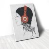 Tranh Canvas Girl Wearing Headphone (40x60cm - 50x75cm - 60x90cm)