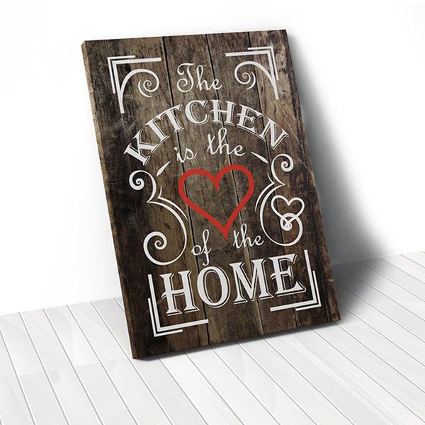 Tranh Canvas Quote The Kitchen Is The Heart 1 (40x60cm - 50x75cm - 60x90cm)