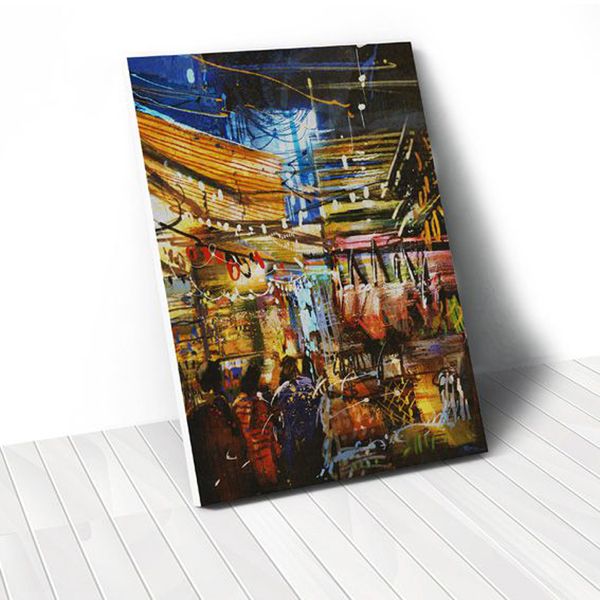 Tranh Canvas Đêm Chợ Trời (40x60cm - 50x75cm - 60x90cm)