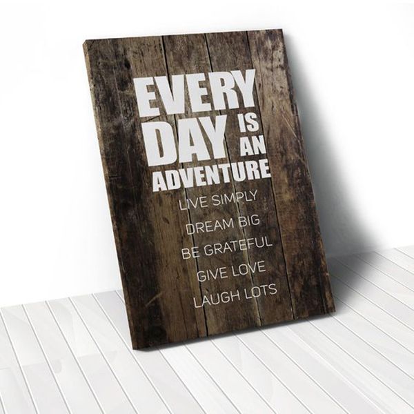 Tranh Canvas Quotes Everyday Is An Adventure Wood (40x60cm - 50x75cm - 60x90cm)