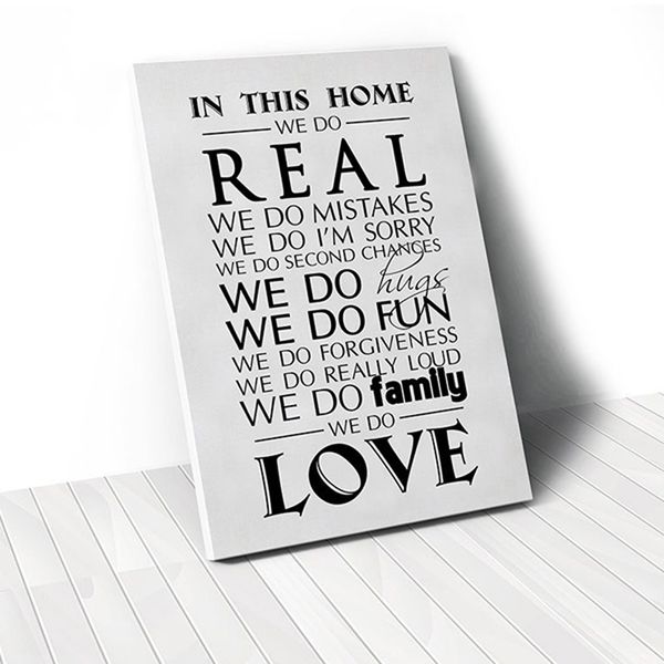 Tranh Canvas Quotes In This Home We Do Real White (40x60cm - 50x75cm - 60x90cm)