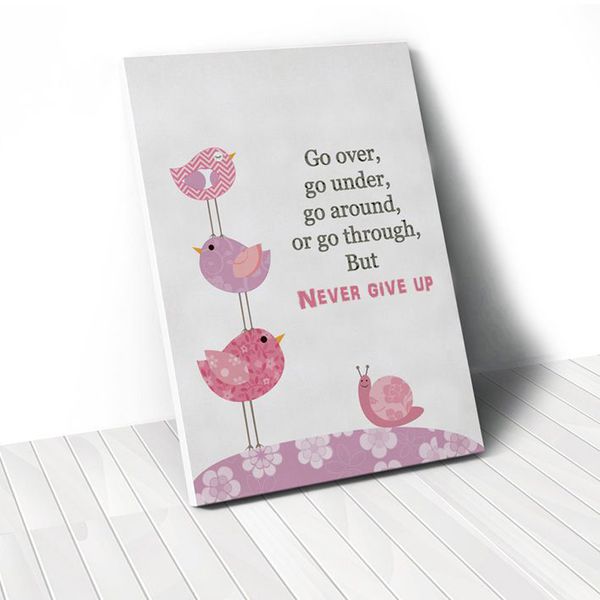 Tranh Canvas Quotes Never Give Up (40x60cm - 50x75cm - 60x90cm)