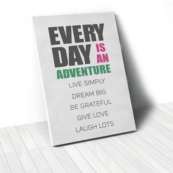 Tranh Canvas Quotes Everyday Is An Adventure Green And Pink (40x60cm - 50x75cm - 60x90cm)