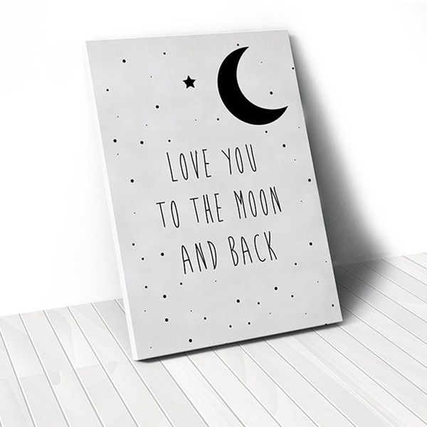 Tranh Canvas Quotes Love You To The Moon And Back (40x60cm - 50x75cm - 60x90cm)