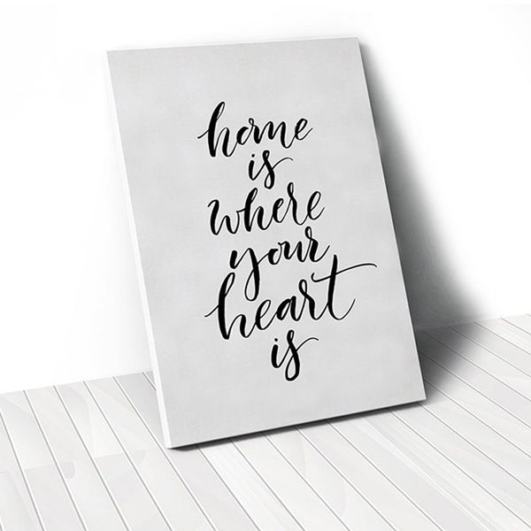 Tranh Canvas Quote Home Is Where Your Heart Is (40x60cm - 50x75cm - 60x90cm)