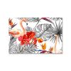 Tranh Canvas Hồng Hạc Vườn Hoa Thiên Điểu Trắng Đen Màu (40x60cm - 50x75cm - 60x90cm)