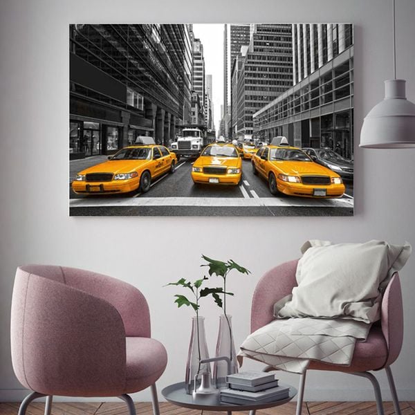 Tranh Canvas Đoàn Xe Taxi Newyork (40x60cm - 50x75cm - 60x90cm)