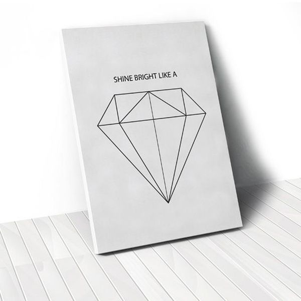 Tranh Canvas Quotes Shine Bright Like A Dimond (40x60cm - 50x75cm - 60x90cm)