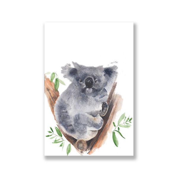 Tranh Canvas Gấu Koala Màu Nước (40x60cm - 50x75cm - 60x90cm)