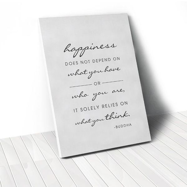 Tranh Canvas Quotes Happiness (40x60cm - 50x75cm - 60x90cm)