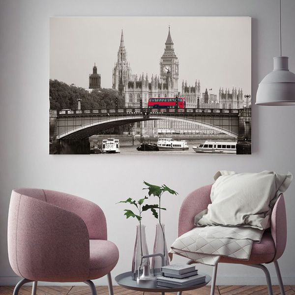 Tranh Canvas Xe Bus 2 Tầng London (40x60cm - 50x75cm - 60x90cm)