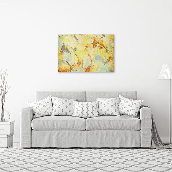 Tranh Canvas Họa Tiết Bất Biến Nền Vàng (40x60cm - 50x75cm - 60x90cm)