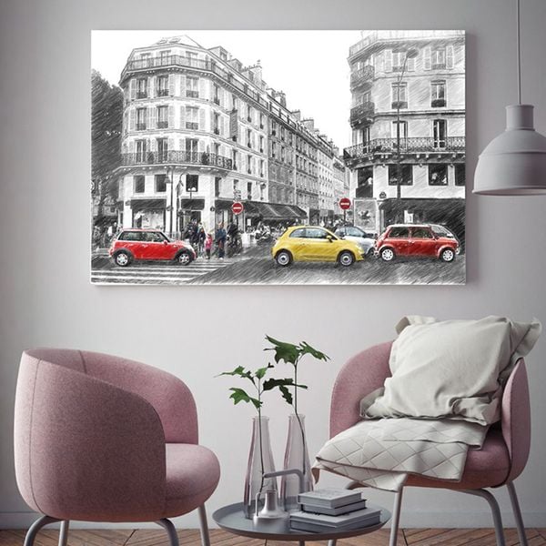 Tranh Canvas Đường Phố Paris (40x60cm - 50x75cm - 60x90cm)