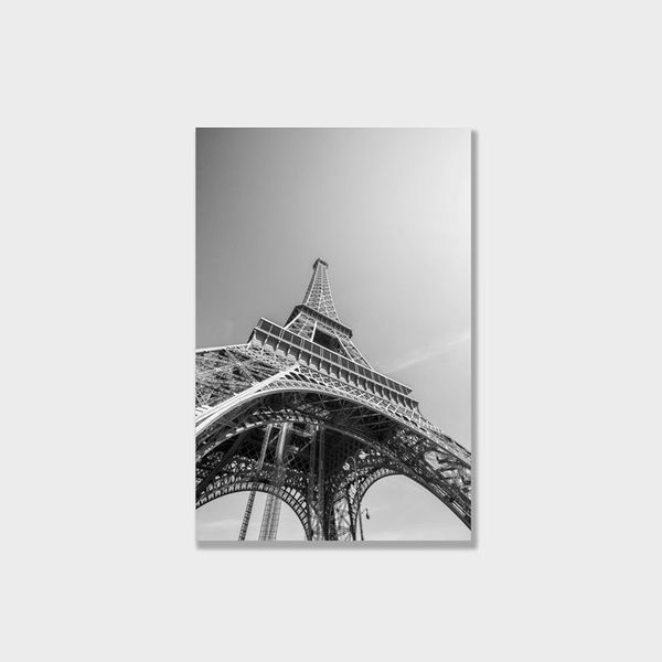 Tranh Canvas Từ Chân Tháp Eiffel Trắng Đen (40x60cm - 50x75cm - 60x90cm)